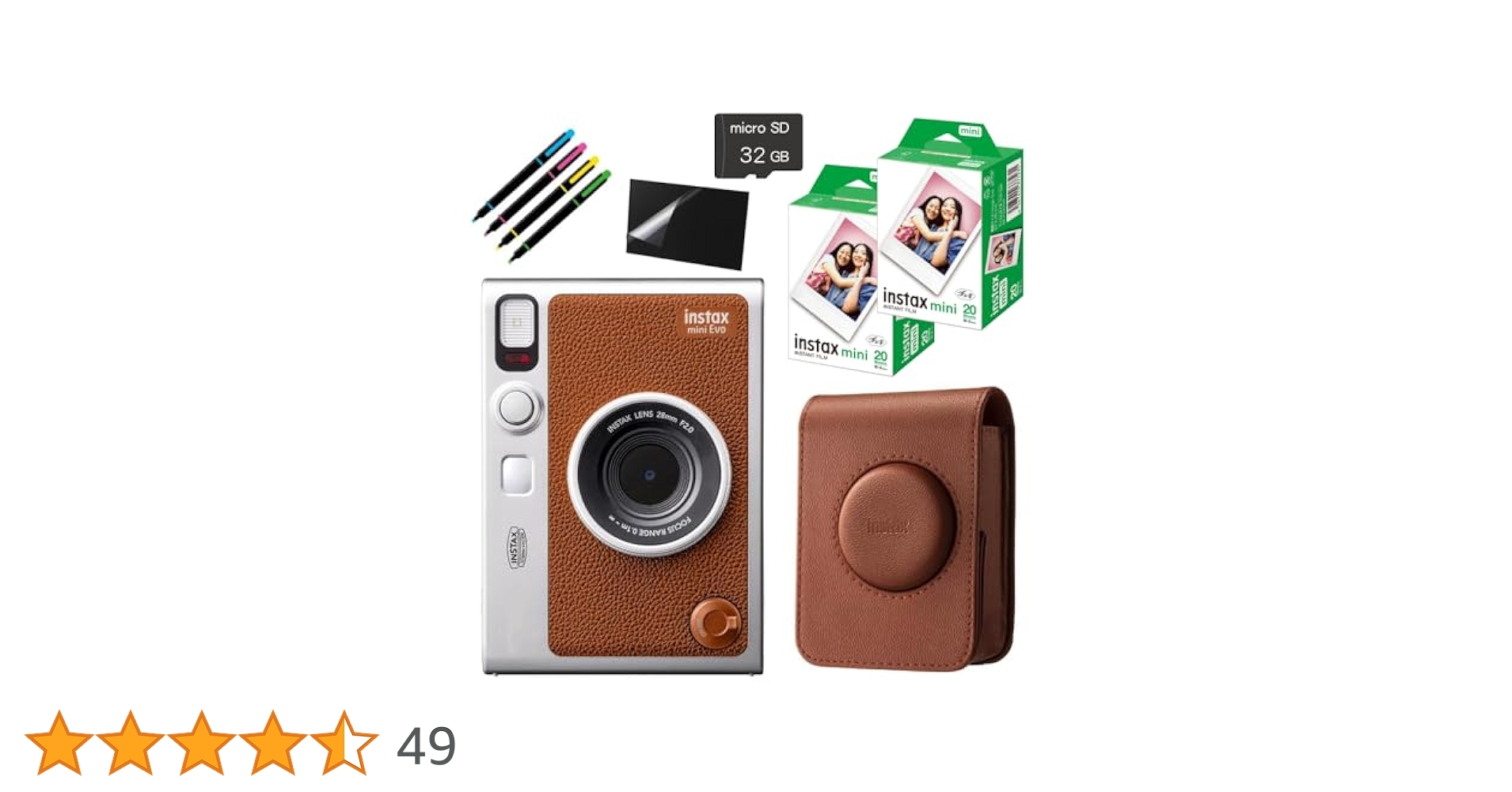 Amazon | チェキ instax mini Evo＆ケース＆チェキフィルム40枚
