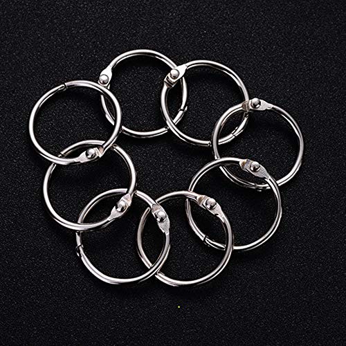 kingforest 100PCS Loose Leaf Binder Rings,1 Inch, Silver,Nickel Plated Steel Book Rings,Key Rings, for School, Office,or Home