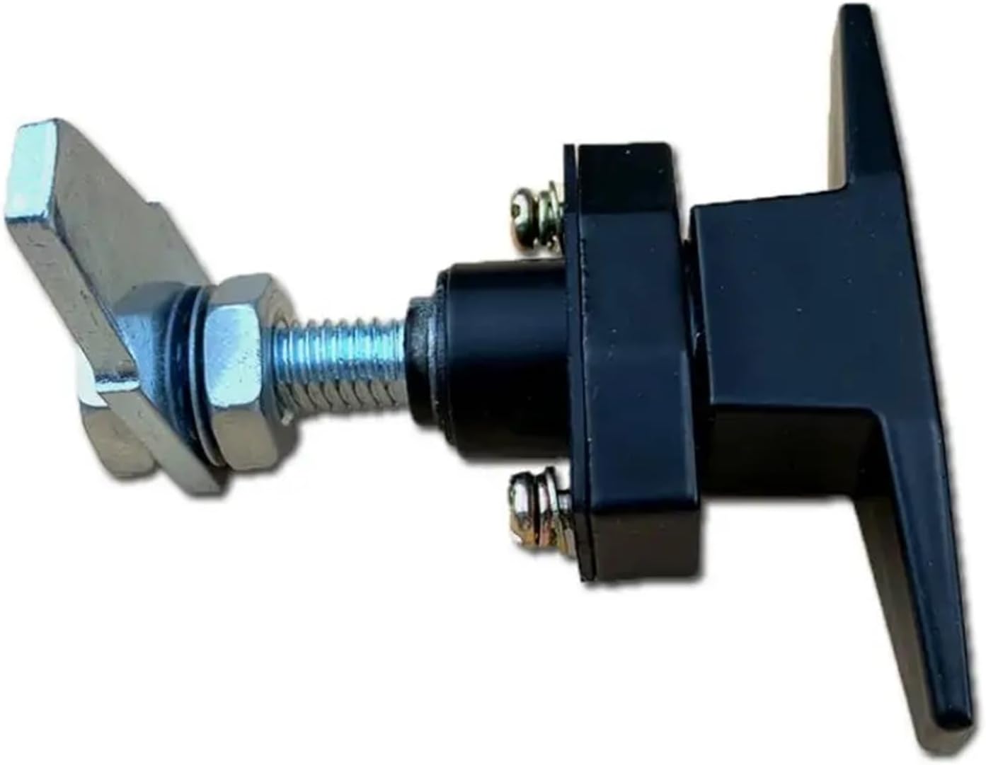 2PCS Zinc Alloy Equipment Telescopic Door Locks Black T Shape Handle Lock(2pcs-Iron-Screw)