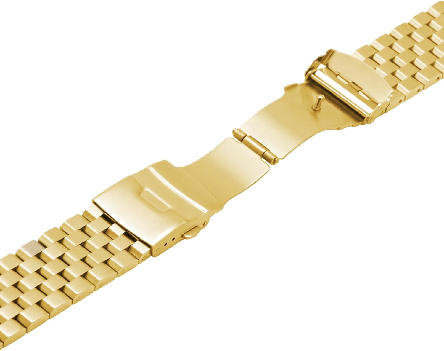 Kai Tian Metal Watch Bands for Men Women Solid Stainless Steel Watch Band 18 20 22 24 26mm Watch Bracelet Strap with Deployment Double Lock Black Silver Blue Gold