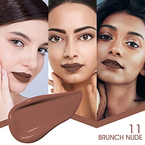 Image of Colors Queen Mattifying Non Transfer Liquid Lipstick - 11 Brunch Nude - 3g | Long Lasting Liquid Matte Lipstick | Transfer Proof & Waterproof Lipstick Enriched with Vitamin E & Almond Oil, Lasts up-to 18 Hours