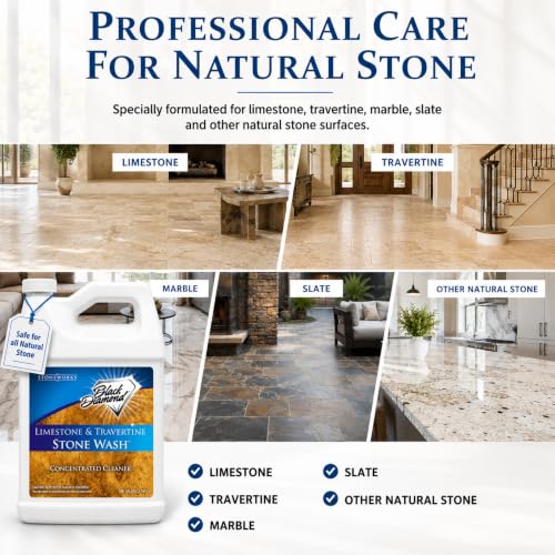 Image of Limestone and Travertine Floor Cleaner: Natural Stone, Marble, Slate Ph Neutral . 1 Gallon Concentrate