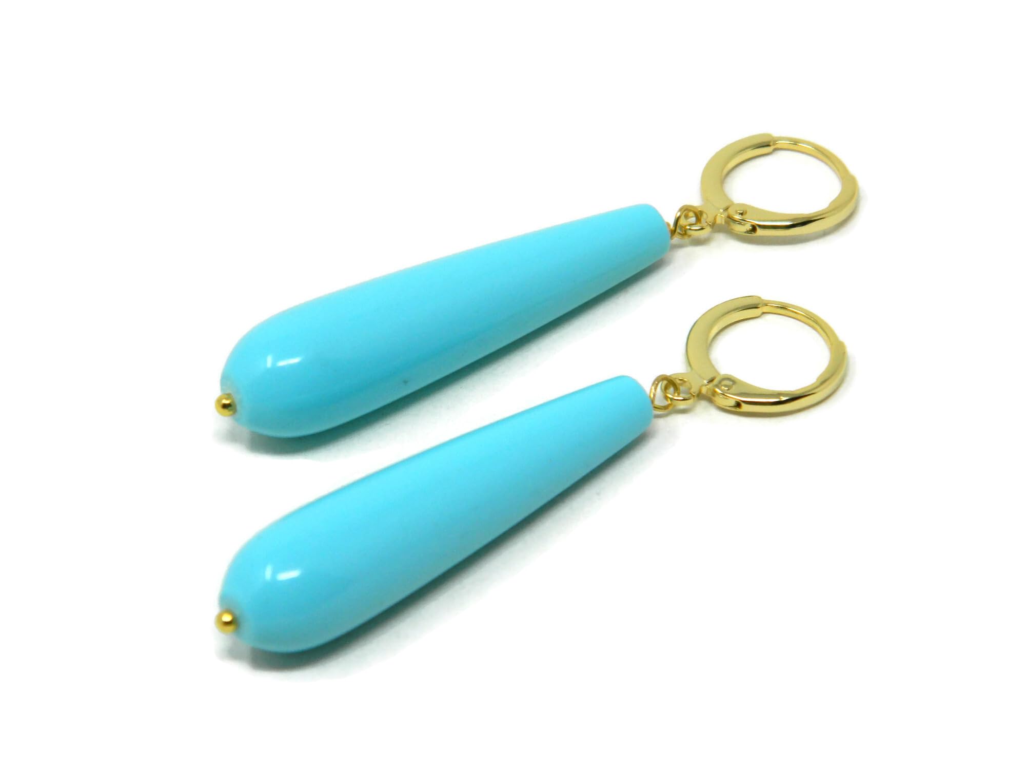 Boucles d'oreilles pendantes légères en turquoise contre les bijoux ternes - 8