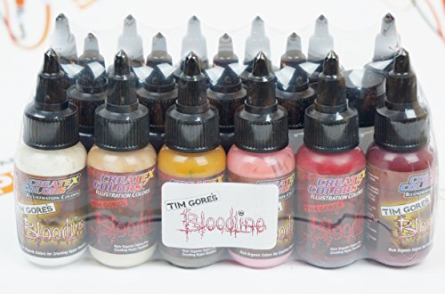 15 Colors + Reducer Createx Illustration Bloodline Master Set 1oz by SprayGunner