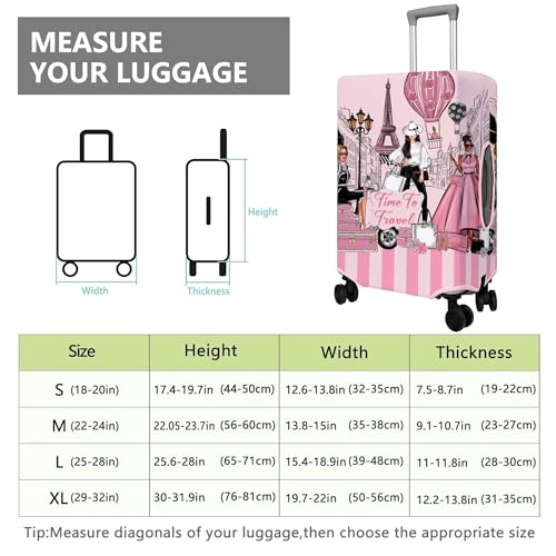 Ptrug Travel Luggage Cover Suitcase Protector Fits 18-32 Inch Luggage Wheel Covers Patterned Travel Related Items Flower Luggage Protector Elastic Luggage Anti-Scratch Suitcase Cover M thumb #5