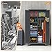 ZGHQHCDRH 73'' Tall Metal Tool Storage Cabinet, with Ample Storage Space for Garage,Warehouse,Garden,Office, Living Room,Bathroom,Utility Room (Slate)