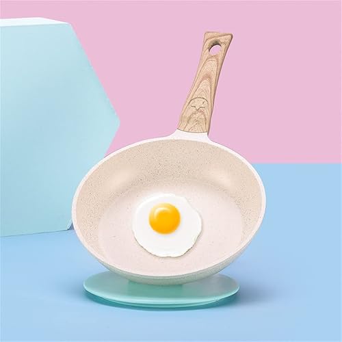 Miniatura 3 de ZLXDP - Juego de wok antiadherente con piedra de trigo arroz de cocina olla de leche caldera doble con tapa de cristal sartén para freír