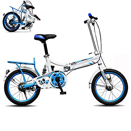 STRTG Folding Bike, Bicicletta trasportabile Bicicletta Pieghevole, Città Microbike, Mini piegabile Bici, per 16 Pollici Uomini e Donne Bambini Bicicletta Pieghevole