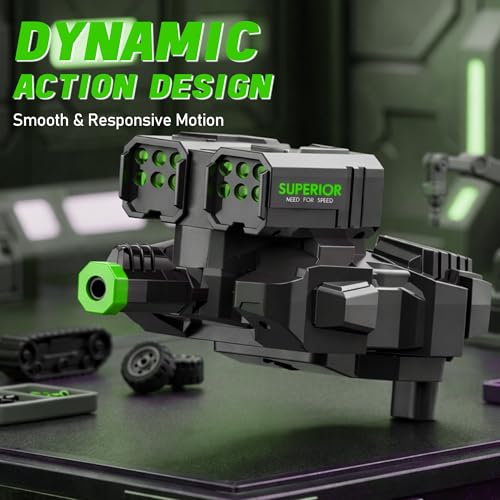 Image of Green RC Tank Launcher Module Replacement, Soft Foam Dart Launcher Head Attachment, Remote Control Toy Vehicle Replacement Part, Kids RC Tank Accessory Spare Part
