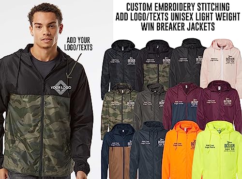INK STITCH Unisex Exp54lwz Custom Embroidery Logo Texts Lightweight Windbreaker Zip Jackets3