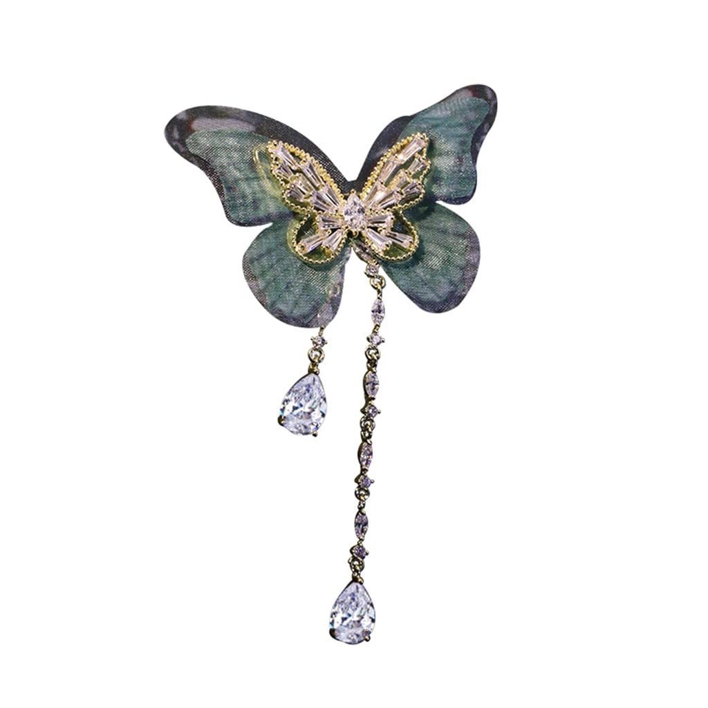 Broche Papillon Soyeux avec Pompon et Épingle de Costume - 7