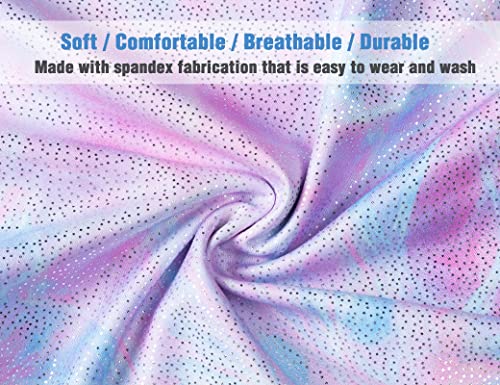 Image of TENVDA Gymnastics Leotards for Girls Sparkly Unicorn Rainbow Long Sleeve Kids Tumbling Outfit Age 2-9 Years Old, Geometric a, 7-8 Years