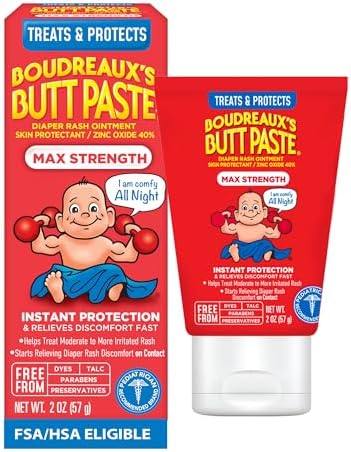 Boudreaux’s Butt Paste Maximum Strength Diaper Rash Cream, 2 Oz