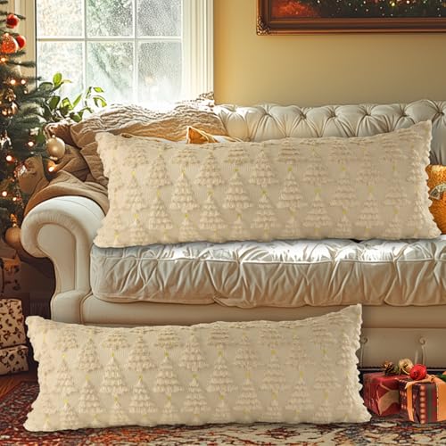 Lanpn 2 Stück Kissenbezug Weihnachten Kissenhülle 40x80cm, Winter...