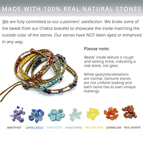 globi Natural Stone Wrap Bracelet For Women/Men | Adjustable Multilayer Genuine Leather Boho Handmade Beaded Bracelet4