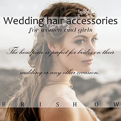 Brishow Crystal Bride Wedding Hair Comb Gold Bridal Rhinestone Hair Pieces Pearl Flower Hair Accessories For Women And Girls #TOP6