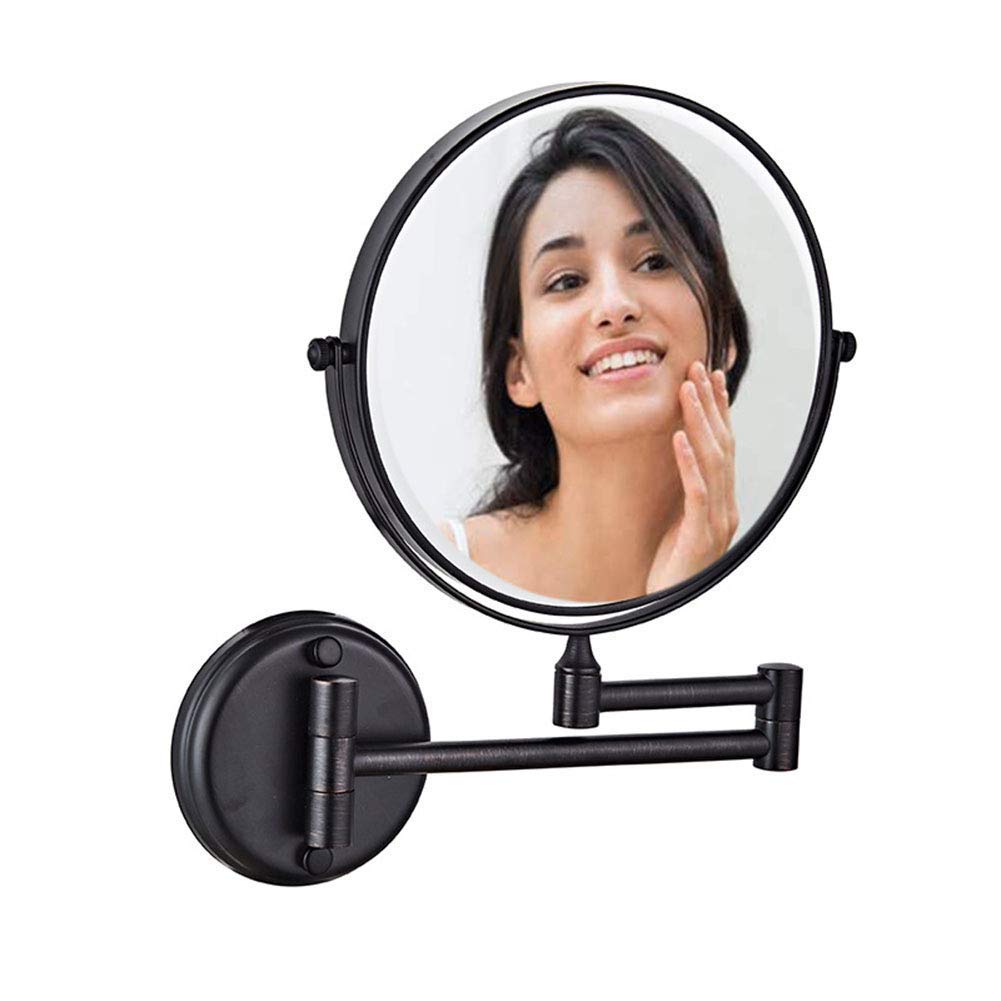 Miroir de maquillage mural pivotant double face extensible à 360 degrés pour rasage et soins