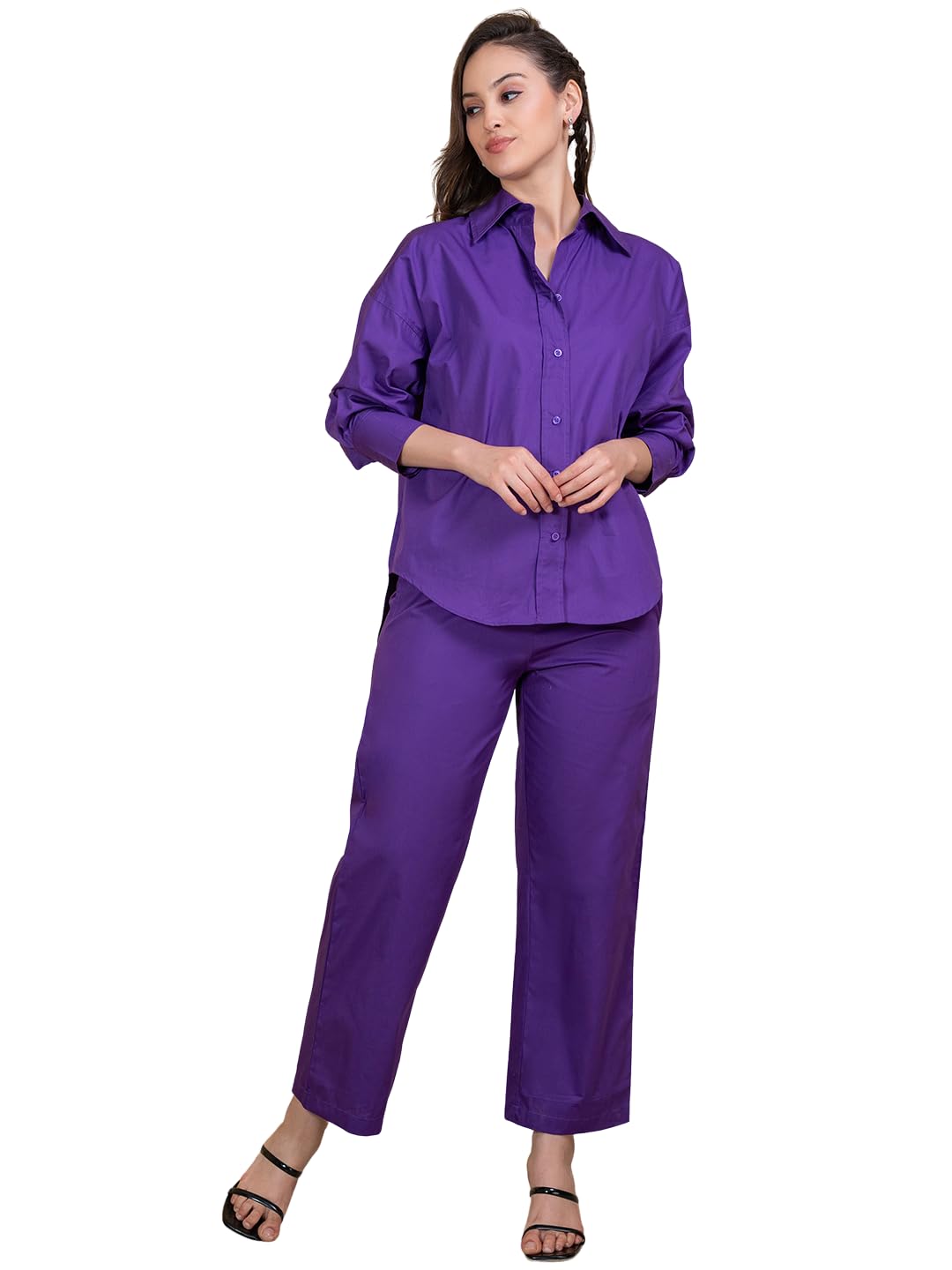 lounge dreams Purple Purest Poplin Cotton Co-ords-picture-27