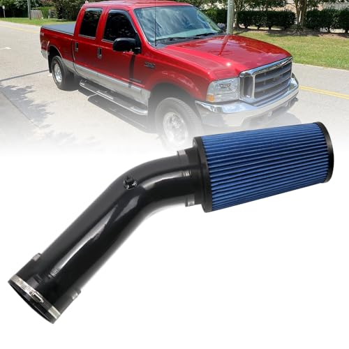 RULLINE 4" Air Intake System Air Intake Pipe with Oiled Filter Compatible with Ford F250 F350 F450 7.3L Powerstroke Diesel 1999.5-2003