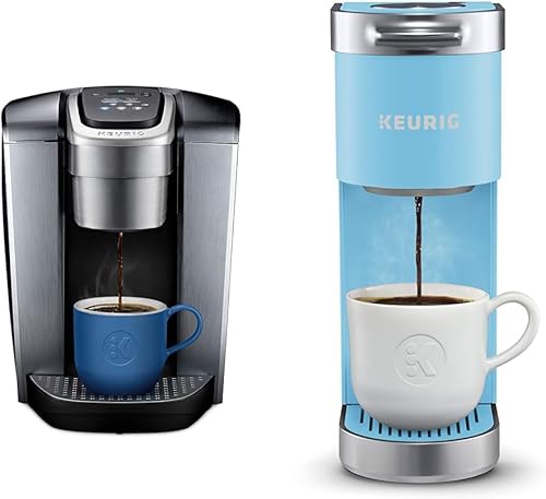 Keurig K-Elite - Cafetera de cápsulas K-Cup de una sola porción, plata cepillada y cafetera K-Mini Plus en cápsulas K-Cup de una sola porción,