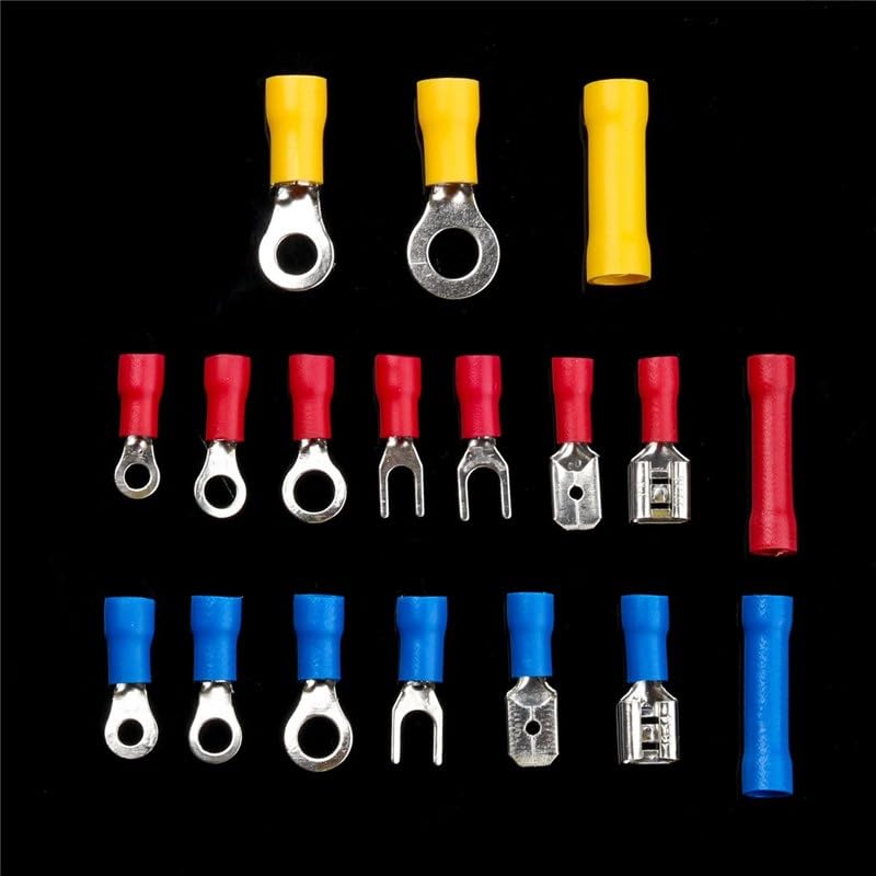 Terminales EléCtricos,Terminales Cables Electricos 280/300/480 unids Conector de cable aislado Alambre eléctrico Surtido Crimp Spade Butt Anillo de tenedor Conjunto de anillos Lugs Rolled Terminals Ki