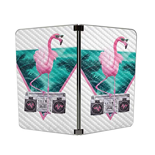 Image of MightySkins Carbon Fiber Skin for Microsoft Surface Duo - Miami Flamingo | Protective, Durable Textured Carbon Fiber Finish | Easy to Apply | Made in The USA