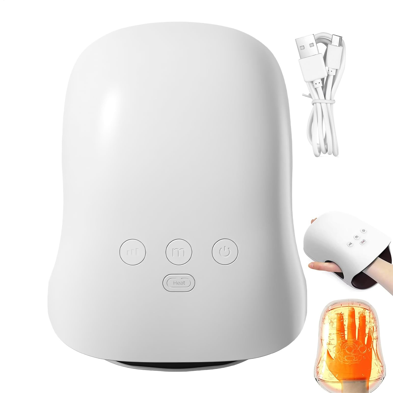 Masajeador De Manos Inalambrico | Masajeador De Manos Inalambrico Con Calefaccion - Máquina Recargable para Masajear Dedos y Palma en Madres Padres Atletas Adolescentes y Jóvenes