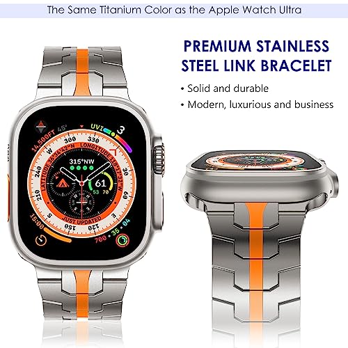 WINGLE 49mm 46mm 45mm 44mm 42mm(series 3 2 1) for Apple Watch Straps,Stainless Steel Strap Metal Replacement Band for iWatch Ultra 3/Ultra 2 1 - Image 2