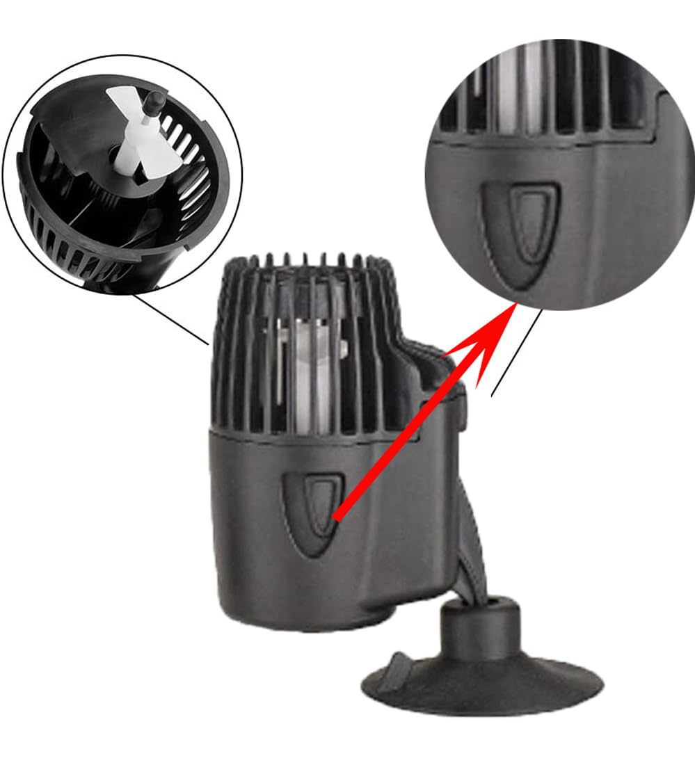 Aquarium Wave Maker 3000L/H Fish Tank Powerhead Circulation Pump for Marine Tropical and Fresh Water, Black - Image 4