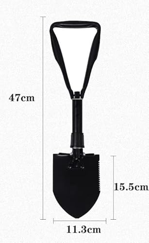 Große 47cm Multifunktions-Klappschaufel, Klappschaufel mit Aufbewahrungstasche, Campingschaufel zum Schaufeln/Graben/Schneiden/Hobeln/Sägen von Holz,Klappschaufel
