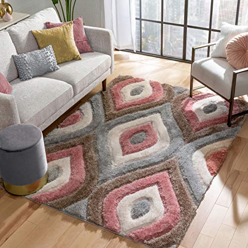 Image of Soft Fluffy Shag Area Rugs for Living Room, Shaggy Floor Carpet for Bedroom, Girls Carpets Kids Home Decor Rugs, Cute Luxury Non-Slip [Size 7x10 feet]
