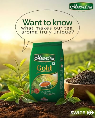Image of Marvel Gold Tea 250g with Kadak CTC, Handpicked Strong Chai From Assam & Darjeeling, Refreshing Aroma & Rich Taste - Black Tea