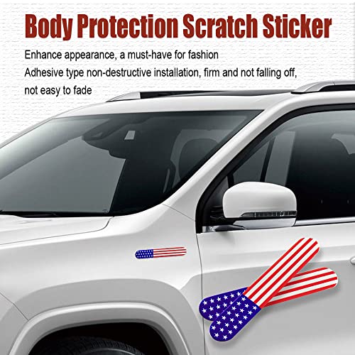 Image of deemars 2PCS 3D Metal American Flag Decal, Black USA Flag Emblem Sticker, 6 inch x 1 inch Patriotic USA US Flag Car Decals Bumper Stickers for for Car, Truck, SUV, Motorcycle