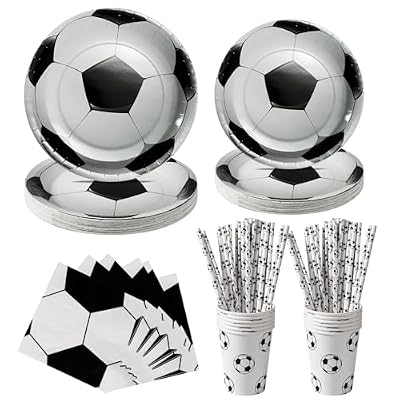 PYAILI Fútbol Party Tableware Set,Decoración de fiesta de cumpleaños de fútbol 20 invitados,Fútbol blanco y negro platos de papel vasos servilletas Decor para fiesta de cumpleaños | Ya disponible en tu tienda friki favorita! En mundofriki.es! PYAILI Fútbol Party Tableware Set,Decoración de fiesta de cumpleaños de fútbol 20 invitados,Fútbol blanco y negro platos de papel vasos servilletas Decor para fiesta de cumpleaños | Ya disponible en tu tienda friki favorita! En mundofriki.es!