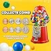 Vintage Gumball Machine - 11-Inch Retro-Style, Coin-Operated Cast Metal Vending Machine with Glass Globe and Free Spin by Great Northern Popcorn (Red)