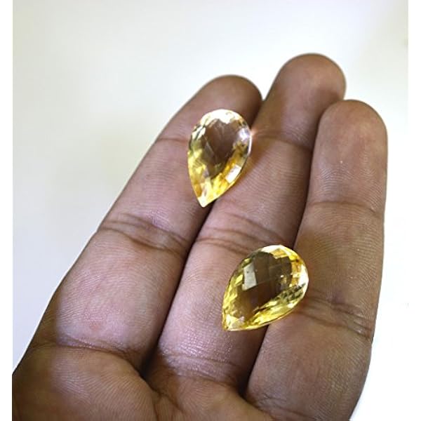 Pietre sciolte citrino 1 Pezzi 12x19,14x20 mm Pera Giallo sfaccettato la Pietra preziosa