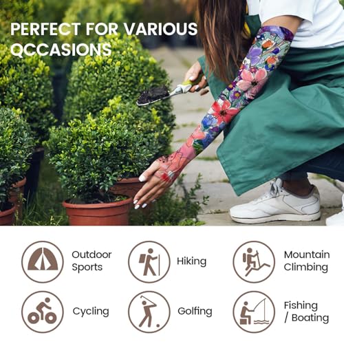 Image of YPHCDO Gardening Sleeves for Women Farm Sun Protection Thorn Proof Cooling Arm Sleeves to Cover Arms for Garden Sports