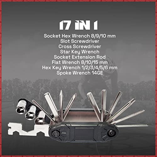 Maspoder Bike Tool Kit, Bike Repair Kit With Bike Frame Bag, Mini Pump, Multitool, Tire Lever Patches Bicycle Accessories Set For Adult Bikes Road Mountain Bike Mtb #TOP2