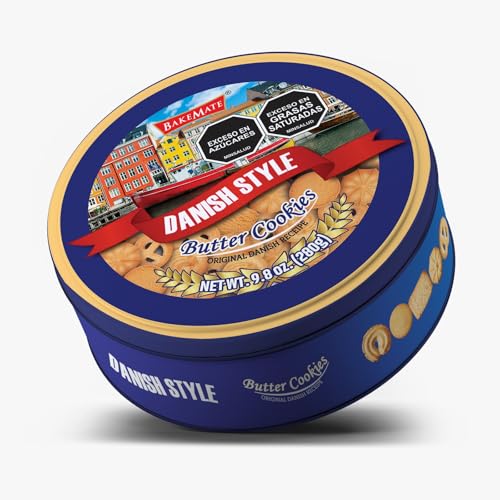 Image of Bakemate Danish Butter Cookies Box - 280 G | Healthy & Tasty Cookie | Christmas Cookies Gift Pack | Xmas Cookie | Tea Time Snack, Office Snacks & Xmas Gifting