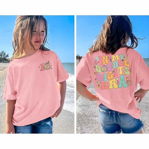 Ritatte in My Double Digits Era Shirt Girls 10th Birthday T-Shirt 10 Year Old Girl Birthday Party Summer Short Sleeve Tees2