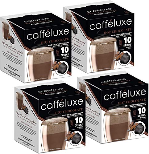 CaffeLuxe Chocolat chaud en portions individuelles Premium Pods - Dolce Gusto Compatible Pods (40 Pods, 40 Portions)