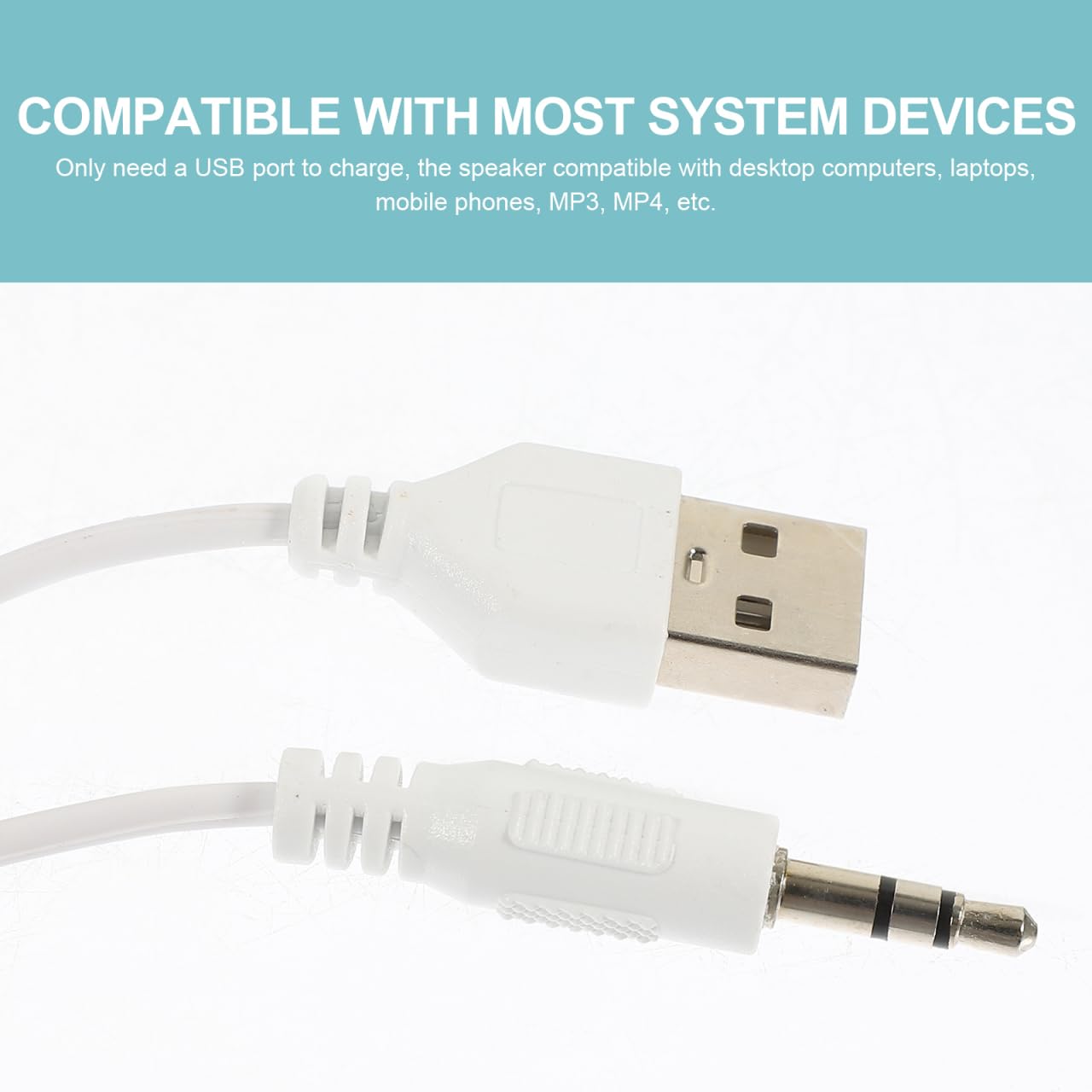 Mobestech Computer Speakers 2pcs Portable Notebookwhite Wired Sound Powered Speakers for Desktop Mini Speaker Multimedia Loudspeaker USB Stereo Computer Laptop White Portable Speakers