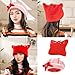 Fcnjsao Woolen Berets Cabbie Hat Strawberry Painter Hat Berets Baker Boy Hat for Street Strolling Woolen Fashion Hat