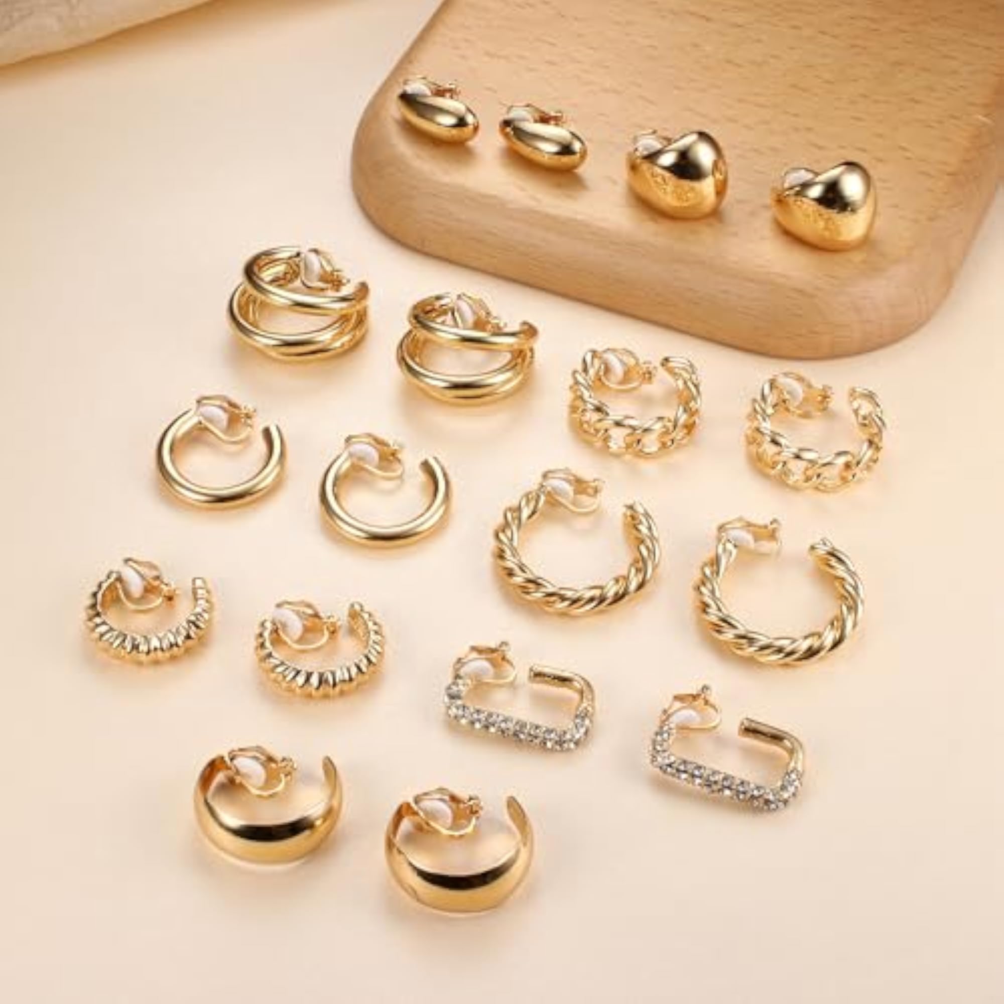 9 Pairs Women's Clip Earrings Set, Hypoallergenic