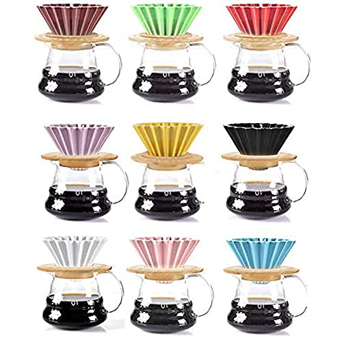 Mocohana Ceramic Coffee Dripper Pour Over Coffee Maker With Wood Stand Elegant Flower Shape V60 Filter For 1-2 Cups Slow Brewing Accessories For Home Cafe Restaurants White #TOP1