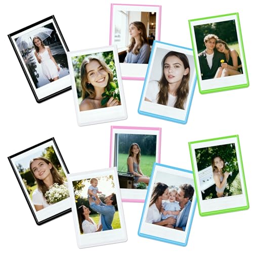 PAYFULLY 10 Stück Magnet Bilderrahmen für Instax Mini Fotos 8 9×6 cm Magnetische Bilderrahmen in 5 Farben Mini Kühlschrank Magnetrahmen für Fotos Postkarten