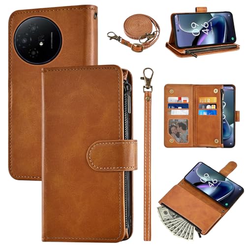 Housse TCL 50 XL 5G rabat cuir avec support 6 cartes et poche espèces