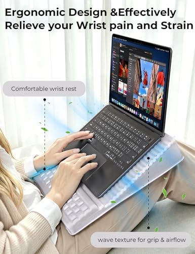 Image of Adjustable Lap Desk with Wrist Rest, Reversible Laptop Stand