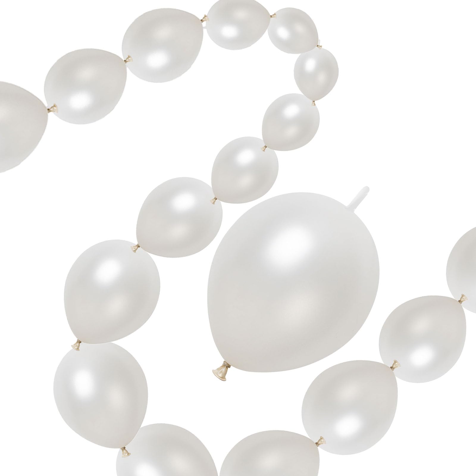 Photo 1 of 100 Pcs Quick Link Balloons 10 inch, Latex Linking Balloons for Balloon Wall/Arches/Chains, Birthday Party Wedding Anniversary Graduation Arch Party Decor (White Metallic)