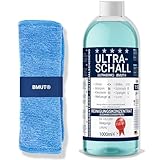 1000 ml Ultraschallreiniger Konzentrat & 40x40cm Mikrofasertuch | Flüssigkeit für Ultraschallbad | geeignet für Brillen, Schmuck, Uhren, Zahnersatz u.v.m.
